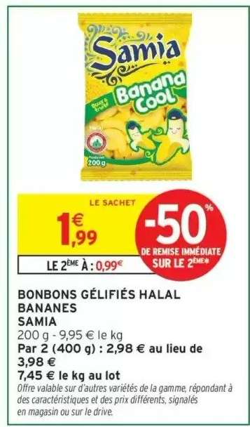 BONBONS GÉLIFIÉS HALAL BANANES
