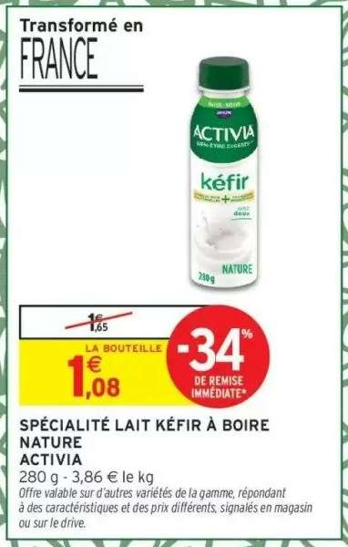 SPÉCIALITÉ LAIT KÉFIR À BOIRE NATURE ACTIVIA