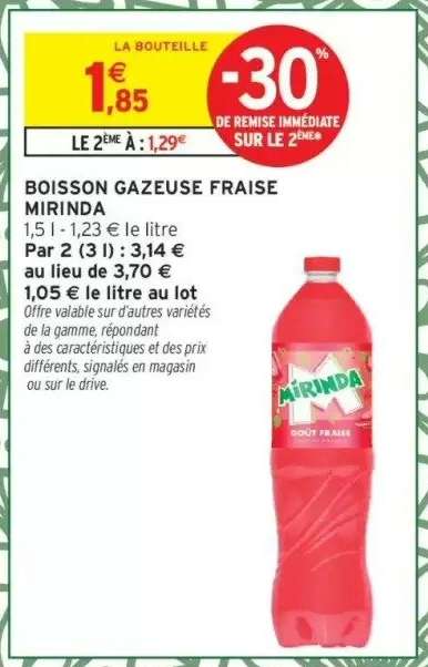 BOISSON GAZEUSE FRAISE MIRINDA
