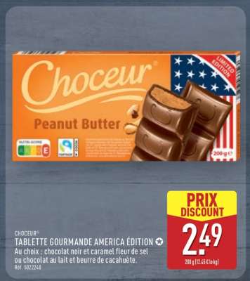 CHOCEUR TABLETTE GOURMANDE AMERICA ÉDITION