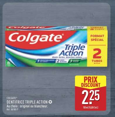 Colgate dentifrice triple action