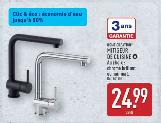 HOME CREATION® MITIGEUR DE CUISINE