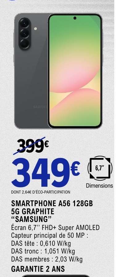 SMARTPHONE A56 128GB 5G GRAPHITE “SAMSUNG”