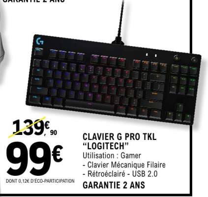 CLAVIER G PRO TKL 'LOGITECH'