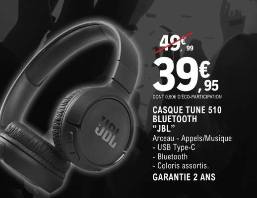 CASQUE TUNE 510 BLUETOOTH "JBL"