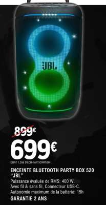 ENCEINTE BLUETOOTH PARTY BOX 520 "JBL"
