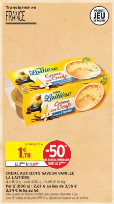 CRÈME AUX ŒUFS SAVEUR VANILLE LA LAITIÈRE