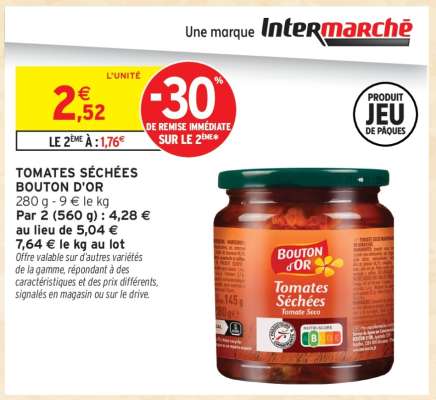 TOMATES SÉCHÉES BOUTON D'OR