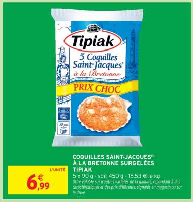 COQUILLES SAINT-JACQUES À LA BRETONNE SURGELÉES