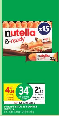 B-READY BISCUITS FOURRÉS NUTELLA