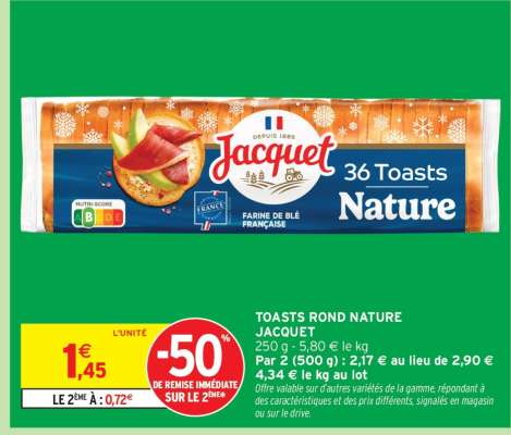 TOASTS ROND NATURE JACQUET