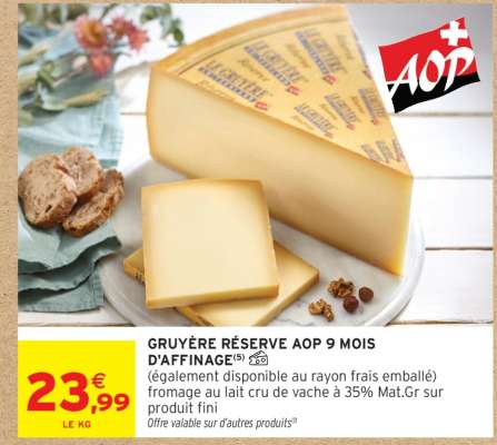 GRUYÈRE RÉSERVE AOP 9 MOIS D'AFFINAGE