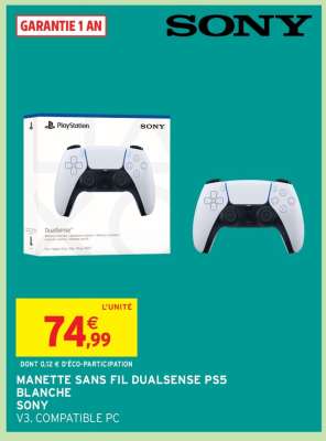 MANETTE SANS FIL DUALSENSE PS5 BLANCHE