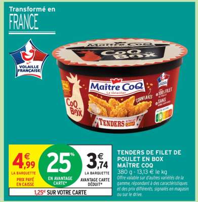 Tenders de filet de poulet en box Maître Coq