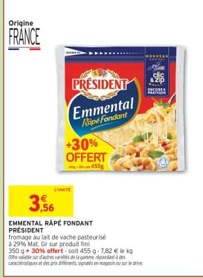 Emmental Râpé Fondant PRÉSIDENT