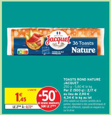 Jacquet 36 Toasts Nature