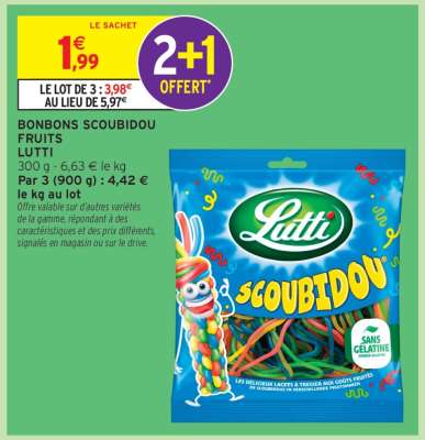 BONBONS SCOUBIDOU FRUITS LUTTI