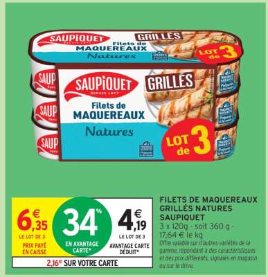 Filets De Maquereaux Grillés Natures Saupiquet