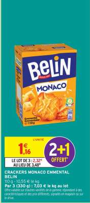 CRACKERS MONACO EMMENTAL BELIN