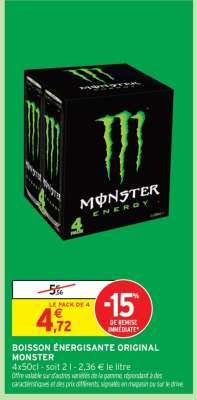 BOISSON ÉNERGISANTE ORIGINAL MONSTER