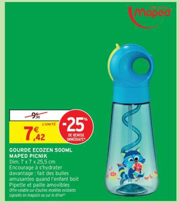 GOURDE ECOZEN 500ML MAPED PICNIK