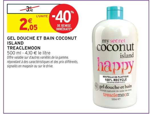 Gel Douche et Bain Coconut Island Treaclemoon