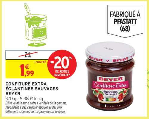 CONFITURE EXTRA EGLANTINES SAUVAGES BEYER