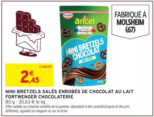 MINI BRETZELS SALÉS ENROBÉS DE CHOCOLAT AU LAIT