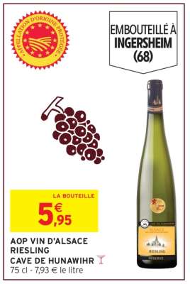 AOP VIN D'ALSACE RIESLING CAVE DE HUNAWIHR