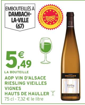 AOP Vin d'Alsace Riesling Vieilles Vignes Hauts de Hauller