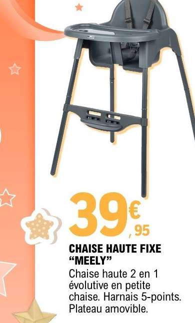 Chaise Haute Fixe 'Meely'