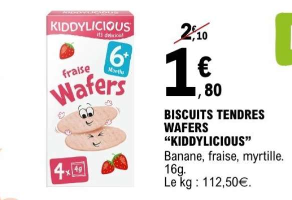 BISCUITS TENDRES WAFERS "KIDDYLICIOUS"