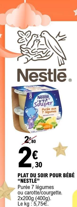 PLAT DU SOIR POUR BÉBÉ “NESTLÉ”