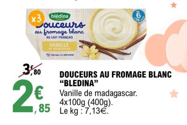 DOUCEURS AU FROMAGE BLANC “BLÉDINA”