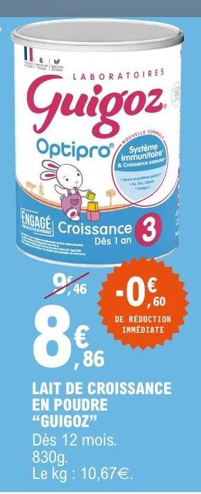 Lait de croissance en poudre 'Guigoz'