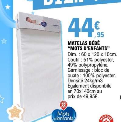 MATELAS BÉBÉ "MOTS D'ENFANTS"
