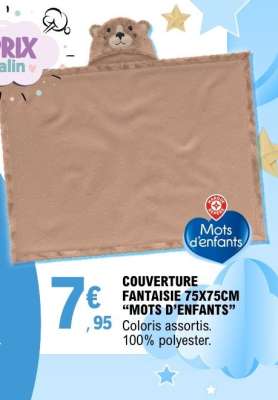 COUVERTURE FANTAISIE 75X75CM 'MOTS D’ENFANTS'