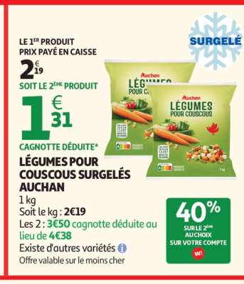 Légumes Pour Couscous Surgelés Auchan