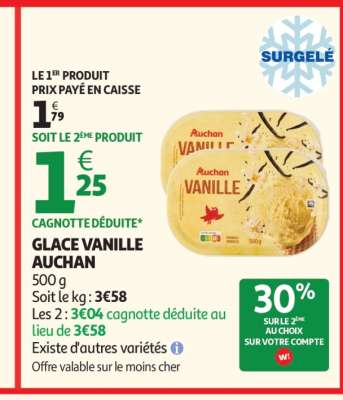 Glace Vanille Auchan