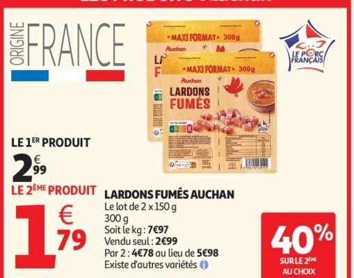 Lardons Fumés Auchan