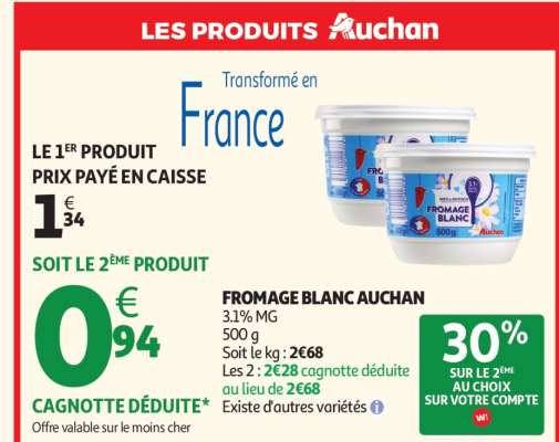 FROMAGE BLANC AUCHAN