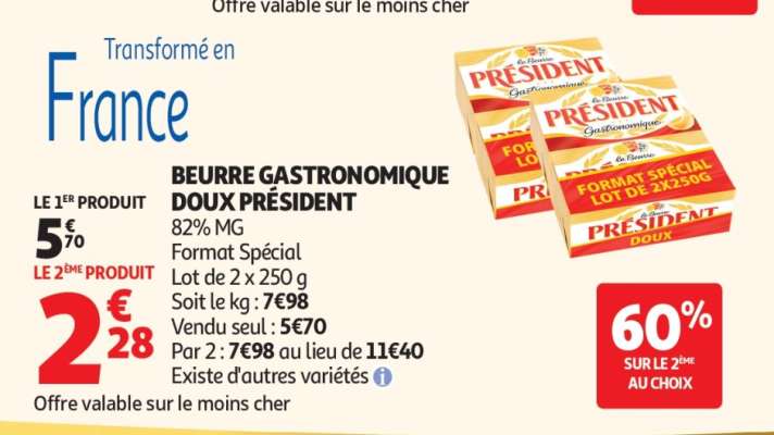 Beurre Gastronomique Doux Président