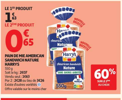 PAIN DE MIE AMERICAN SANDWICH NATURE HARRYS