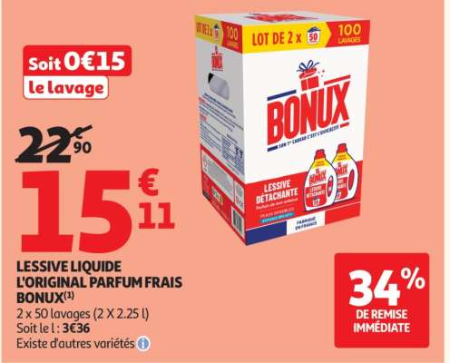 LESSIVE LIQUIDE L'ORIGINAL PARFUM FRAIS BONUX