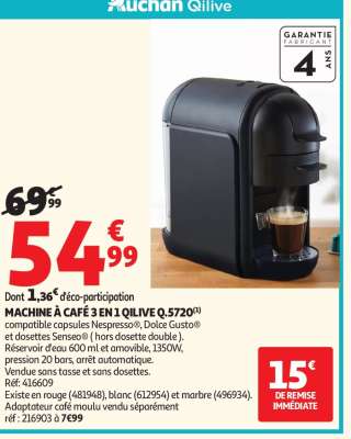 MACHINE À CAFÉ 3 EN 1 QILIVE Q.5720