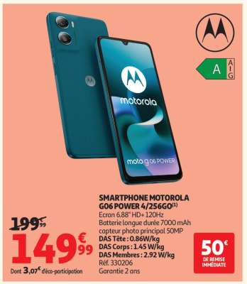 SMARTPHONE MOTOROLA G6 POWER 4/256GO