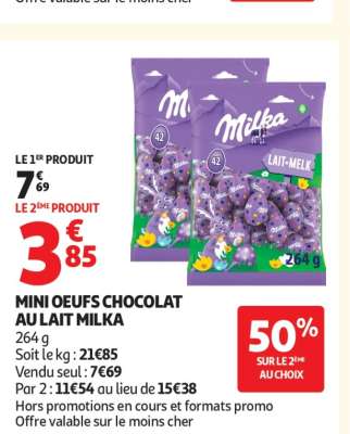 MINI OEUFS CHOCOLAT AU LAIT MILKA
