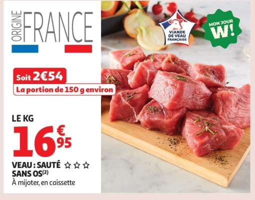 Veau : Sauté*** Sans Os