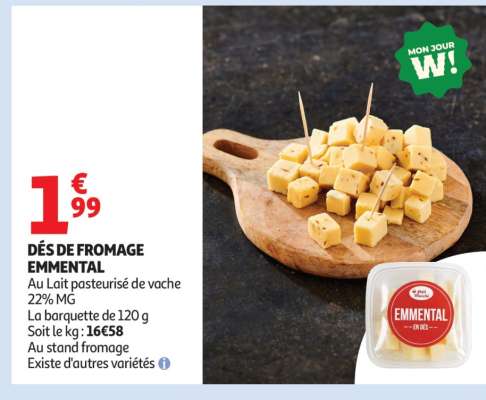 DÉS DE FROMAGE EMMENTAL