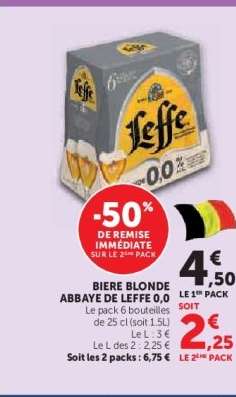 BIERE BLONDE ABBAYE DE LEFFE 0,0